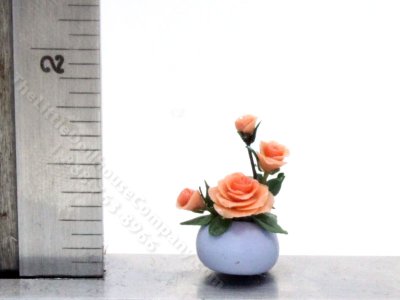 (image for) Dollhouse Scale Model Quarter Scale Vase of Roses