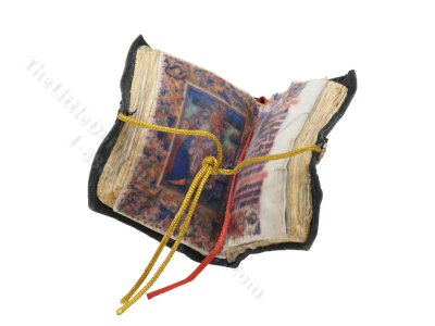 (image for) Vintage Miniature Medieval Book of Hours Illuminated Manuscript for Dollhouses