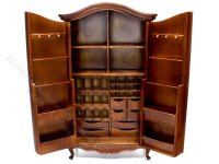 (image for) Miniature Notions Armoire in Walnut for Dollhouses