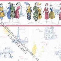 (image for) Paris Fashion Pattern Miniature Wallpaper for Dollhouses