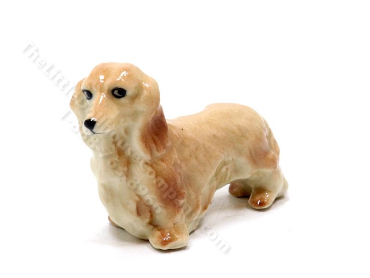 (image for) Miniature Porcelain Dachshund for Dollhouses