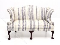 (image for) Miniature Blue Striped Sofa for Dollhouses