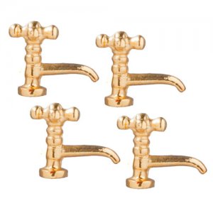 (image for) Miniature 4 Spigots/Faucets in Brass Finish