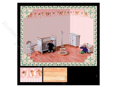 (image for) Wallpapers and Flooring Set for Dollhouses