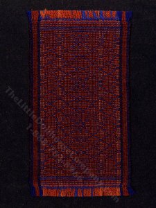 (image for) Miniature Rust and Navy Woven Rug for Dollhouses