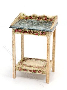 (image for) Miniature Floral Washstand for Dollhouses