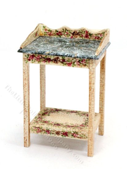 (image for) Miniature Floral Washstand for Dollhouses