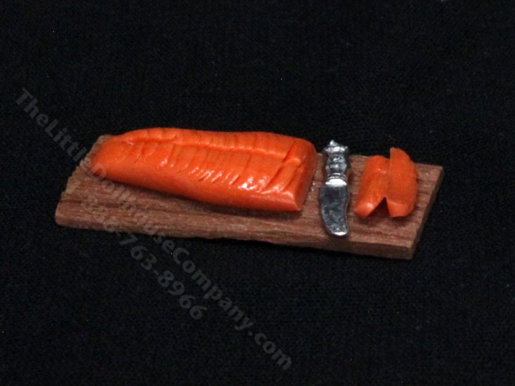 (image for) Miniature Salmon on Cutting Board for Dollhouses