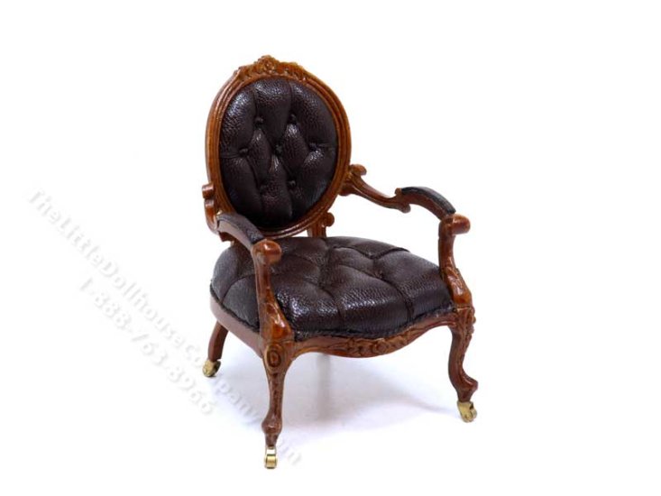 (image for) Miniature Walnut George III Armchair for Dollhouses