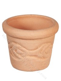 (image for) Miniature Bud Pattern Terracotta Pot for Dollhouses