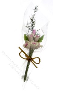 (image for) Miniature Bouquet of Roses for Dollhouses - Pink