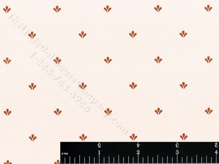 (image for) Brown Blossom Miniature Wallpaper for Dollhouses