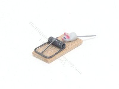 (image for) Dollhouse Miniature Mouse Trap with Mouse