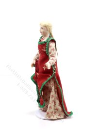 (image for) Miniature Handcrafted Vintage Medieval Woman in Fleur de Lis