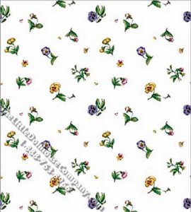 (image for) Botanical Toss Pattern Miniature Wallpaper for Dollhouses
