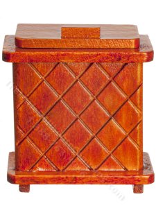 (image for) Miniature Dollhouse Walnut Clothes Hamper for Dollhouses