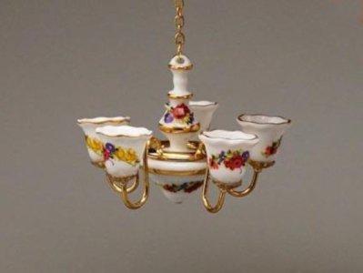 (image for) Miniature Non Working Ceramic 5 Arm Chandalier