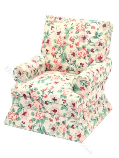 (image for) Miniature Floral Armchair for Dollhouses