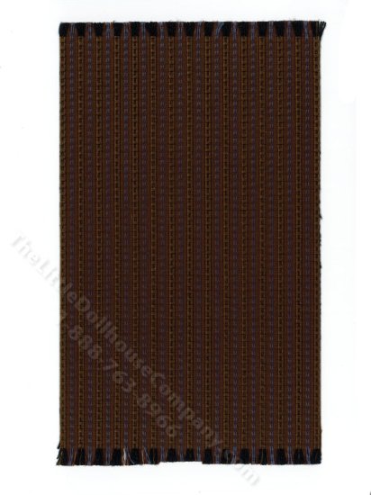 (image for) Miniature Dark Green Striped Rug for Dollhouses