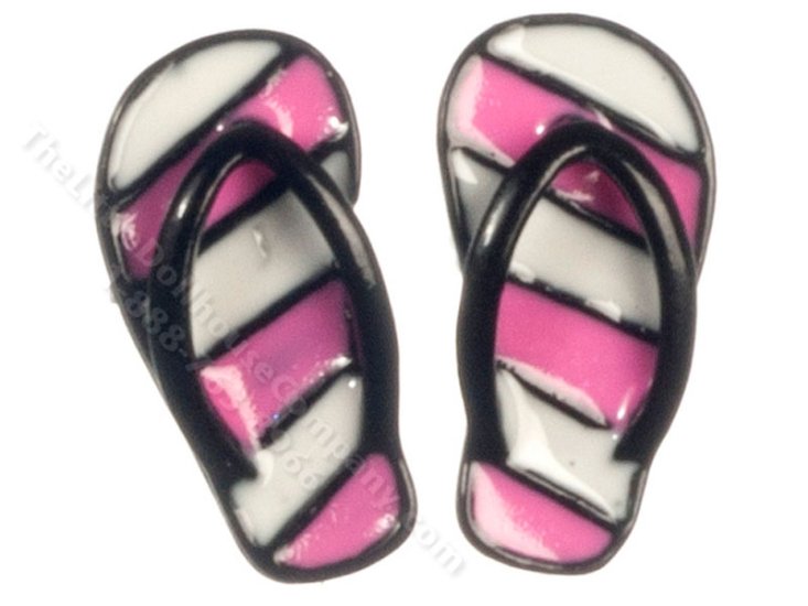 Miniature Pink Flip Flops/Sandals for Dollhouses [AZT G7999] The