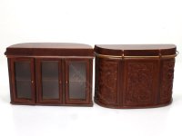 (image for) Miniature Walnut Half-Circle Bar with Brass Rail