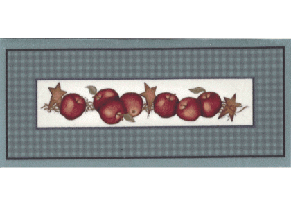 (image for) Miniature Thin Rug Featuring Apples with Gingham Border
