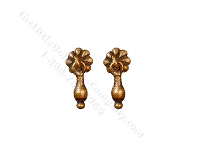 (image for) Miniature Antique Brass Cabinet Pulls for Dollhouses