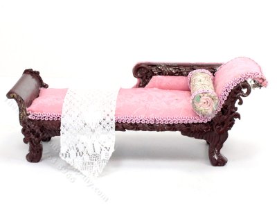 (image for) As-Is Miniature Chaise for Dollhouses