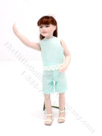 (image for) Miniature Porcelain Girl in Shorts Doll by Cindy's Dolls