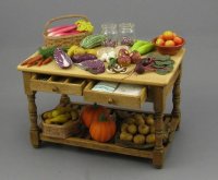 (image for) Dollhouse Scale Model Food Preparation Table by Mouse House
