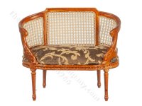 (image for) Miniature Louis XIV Small Settee in Walnut for Dollhouses