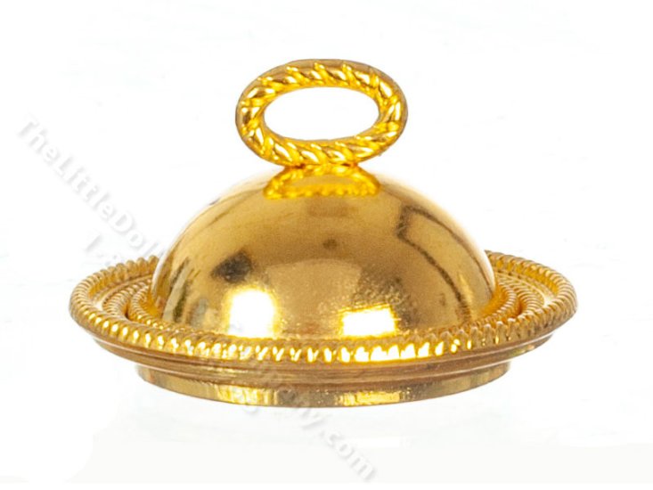 (image for) Miniature Gold Covered Tray for Dollhouses
