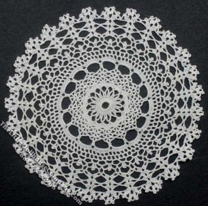 (image for) Miniature Handmade Lace Round Doily for Dollhouses