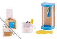 (image for) Miniature Child Friendly 7 Piece Bathroom Set for Dollhouses