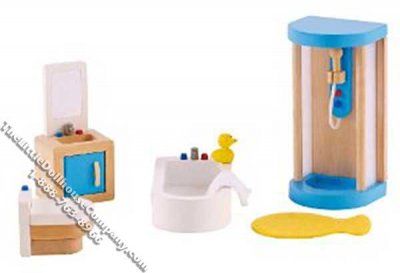 (image for) Miniature Child Friendly 7 Piece Bathroom Set for Dollhouses
