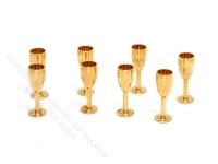 (image for) Miniature Set of 8 Metal Wine Glasses for Dollhouses