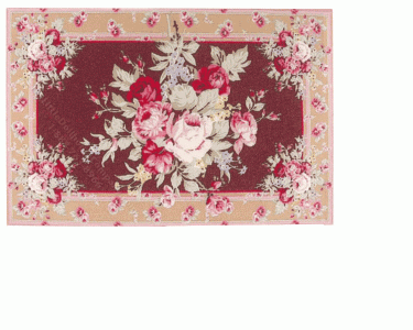 (image for) Miniature Extra Small Scale Pink Floral Rug