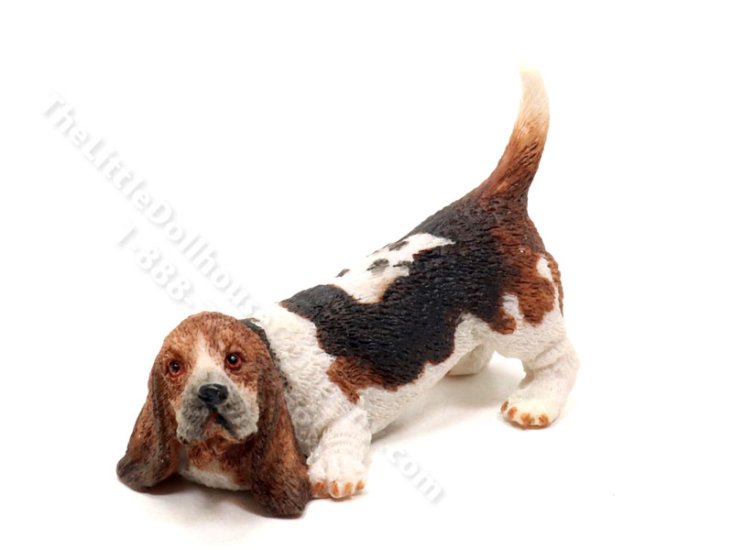 (image for) Miniature Basset Hound Dog for Dollhouses