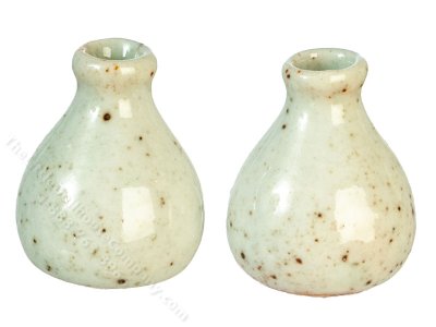 (image for) Miniature Pair of Speckle Vases for Dollhouses