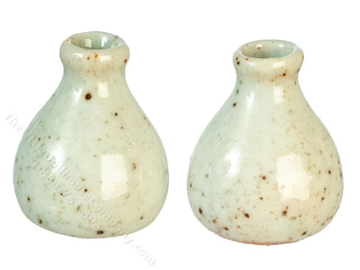 (image for) Miniature Pair of Speckle Vases for Dollhouses