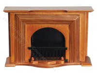 (image for) Dollhouse Scale Model Walnut Fireplace
