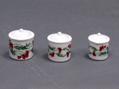 (image for) Miniature Poppy Garland Canister Set for Dollhouses