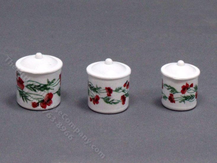 (image for) Miniature Poppy Garland Canister Set for Dollhouses