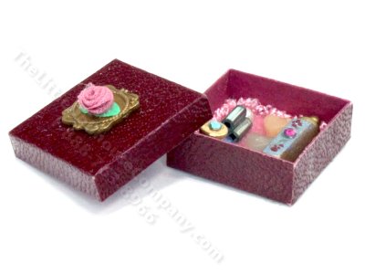(image for) Miniature Rose Box of Perfumes and Soap for Dollhouses