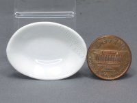 (image for) Miniature White Ceramic Oval Serving Bowl