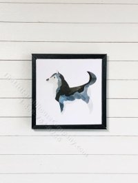 (image for) Miniature Square Painting of Husky Dog in Black Frame