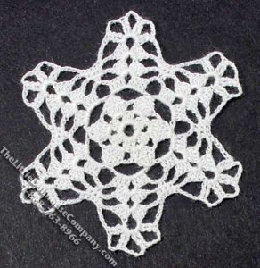 (image for) Miniature Handmade Lace Snowflake Doily for Dollhouses