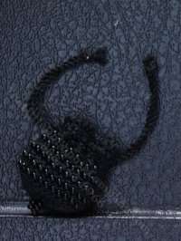 (image for) Miniature Handmade Beaded Black Drawstring Purse