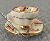 (image for) Dollhouse Scale Model Teacup with Saucer by Janice Crawley