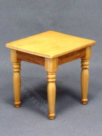 (image for) Miniature Oak Finish Side Table for Dollhouses